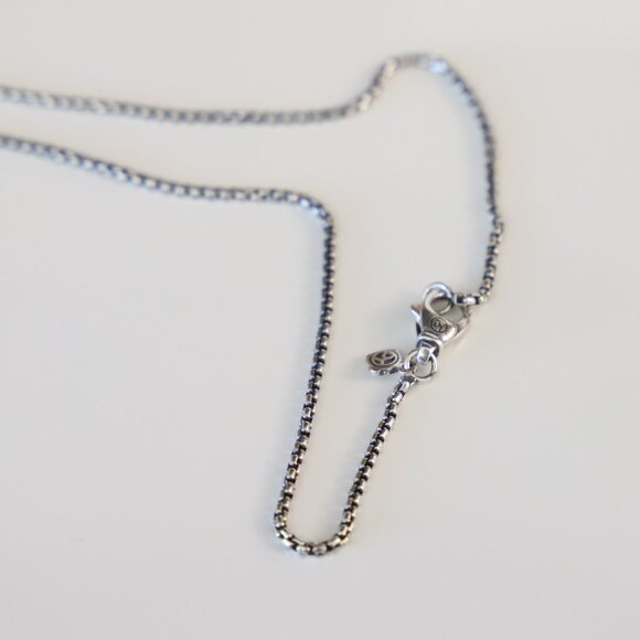 David Yurman Sterling Silver 7mm Albion 18" Necklace Tourmaline with Diamonds - Picture 7 of 7